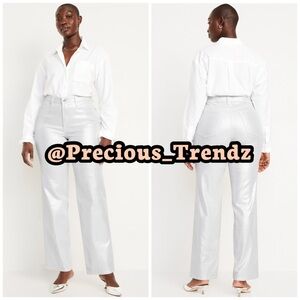 Old Navy High-Waisted Silver Shine OG Loose Jeans Women’s Size 4